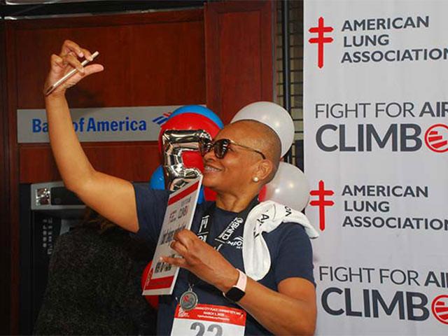 Empower associate at Fight for air climb event